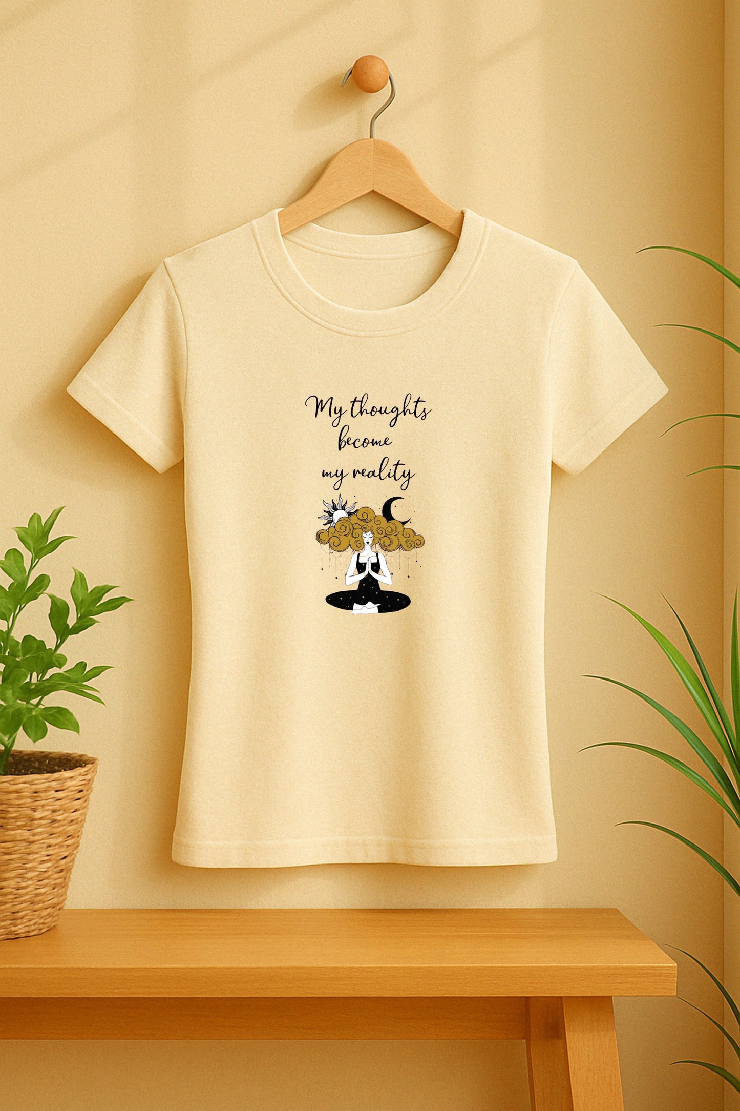 My Thoughts Become My Reality Women's Slim Fit T-Shirt – Manifest with Intention