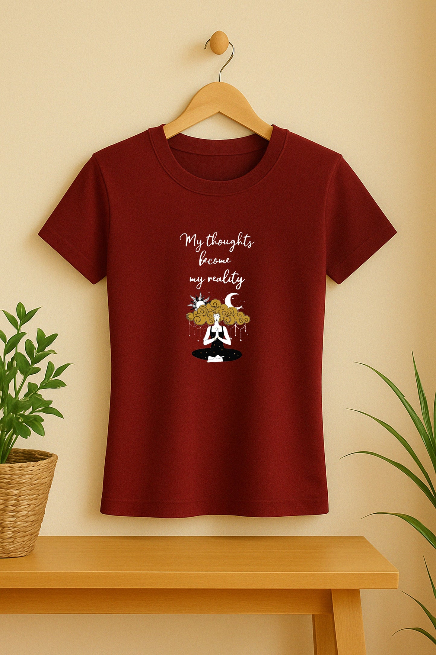 My Thoughts Become My Reality Women's Slim Fit T-Shirt – Manifest with Intention