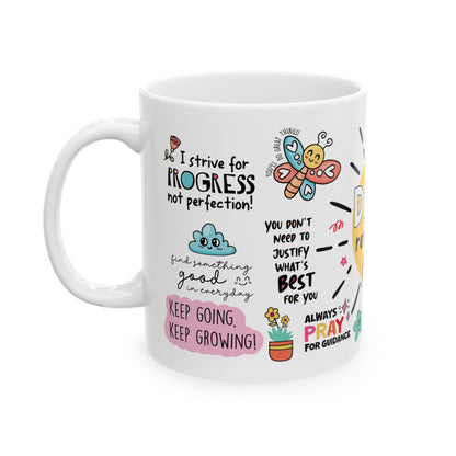 Inspirational Daily Reminders Ceramic Mug – Motivational Coffee Cup