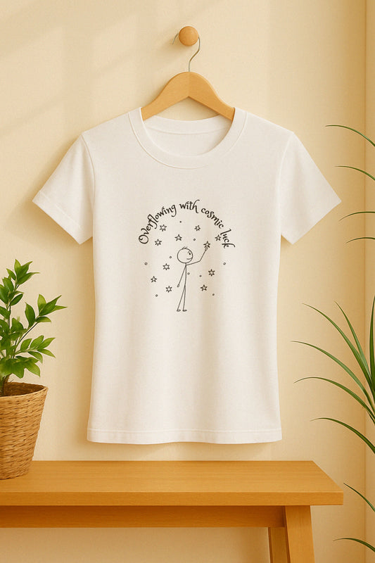 Overflowing with Cosmic Luck – Women's Slim Fit T-Shirt | Manifestation Tee