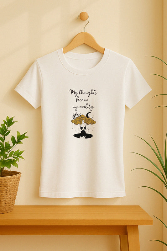 My Thoughts Become My Reality Women's Slim Fit T-Shirt – Manifest with Intention