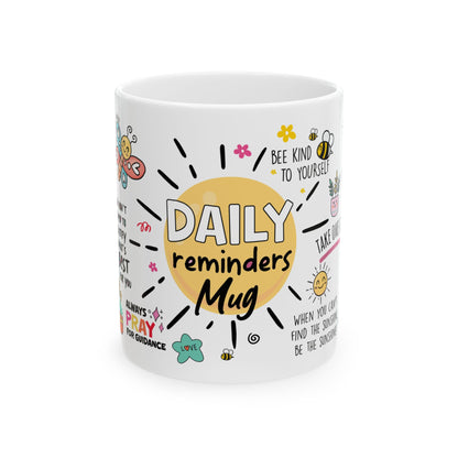 Inspirational Daily Reminders Ceramic Mug – Motivational Coffee Cup
