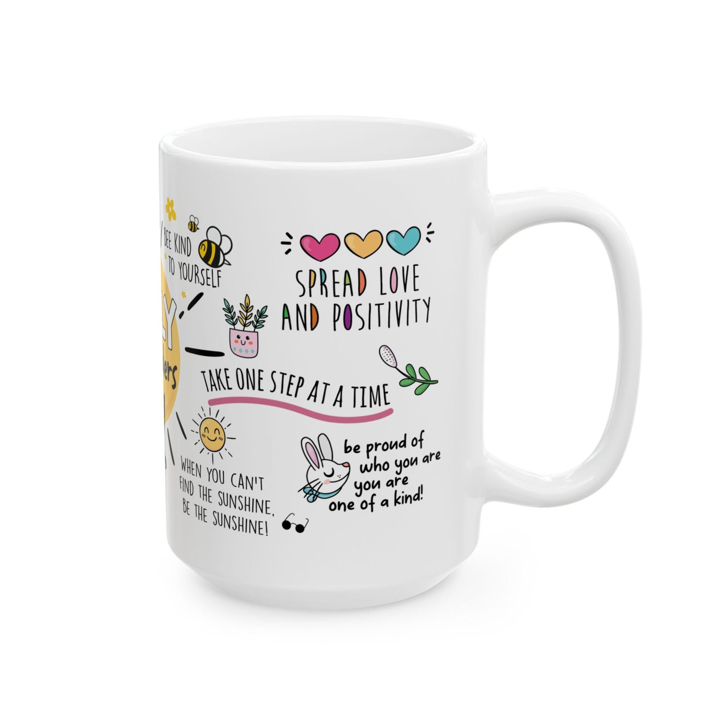 Inspirational Daily Reminders Ceramic Mug – Motivational Coffee Cup