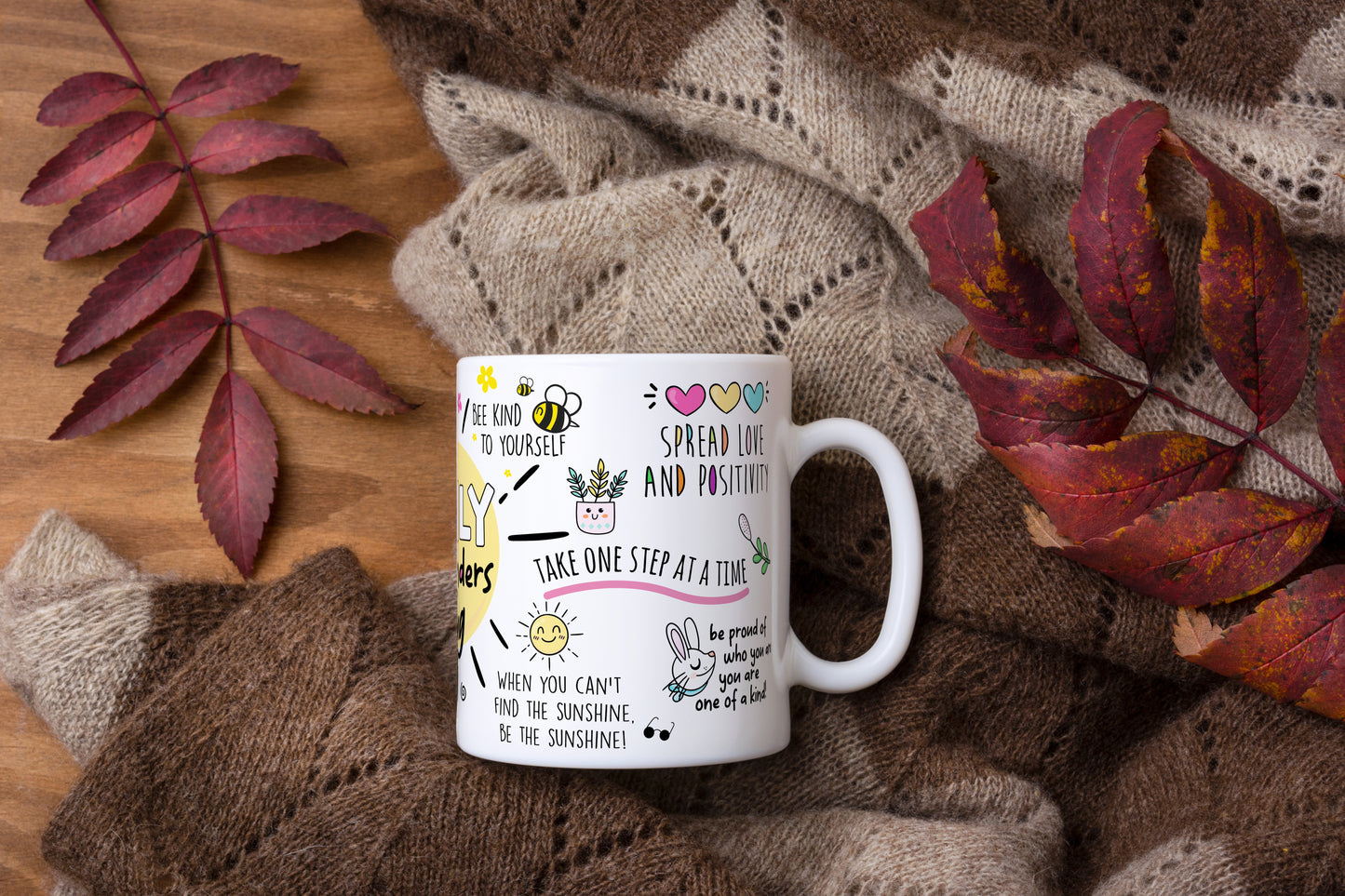 Inspirational Daily Reminders Ceramic Mug – Motivational Coffee Cup